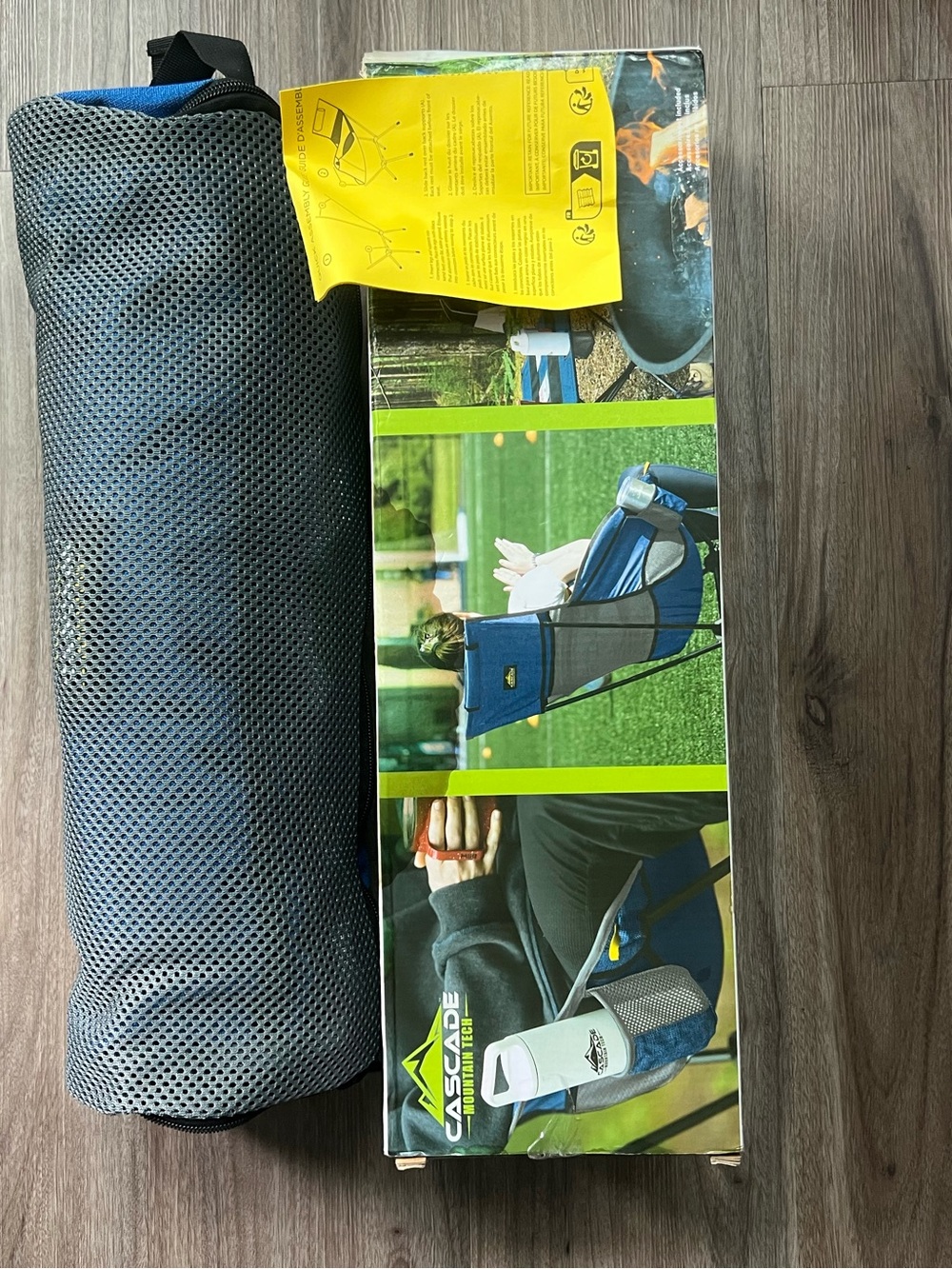 Cascade Collective Blue & Gray Portable Folding Camp Chair with Carry Bag